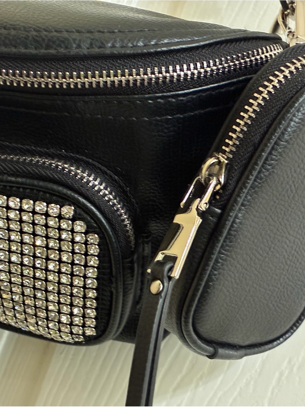Steve Madden NWT Black Women's Rhinestone Accent Crossbody Bag